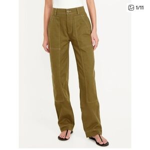 Old Navy | Women's High Rise Utility Straight Pants in Satin Moss - Size 16